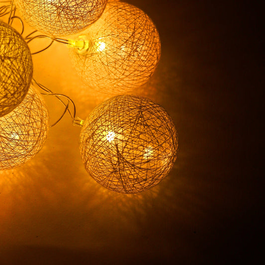 Lexton 16 Decorative Rattan Balls – Warm White Festival Lights iCraft by Eagle