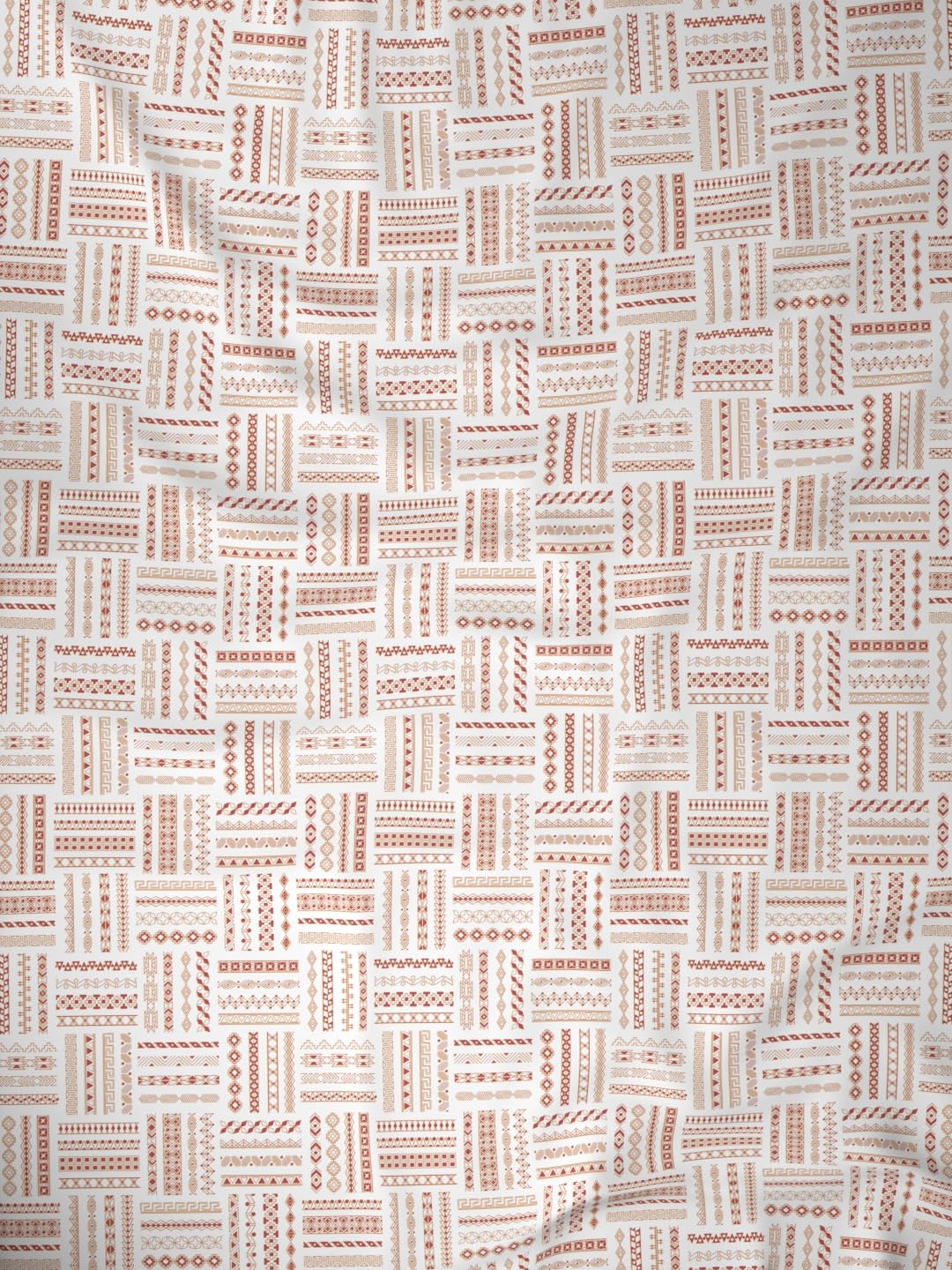 Raymond Home Elegance Double Bedsheet with 2 Pillow Covers | Geometric Patten 100% Cotton, King Sized, 300 TC, Cotton Rich (2.74 m X 2.74 m, 010408-BF02, Orange)
