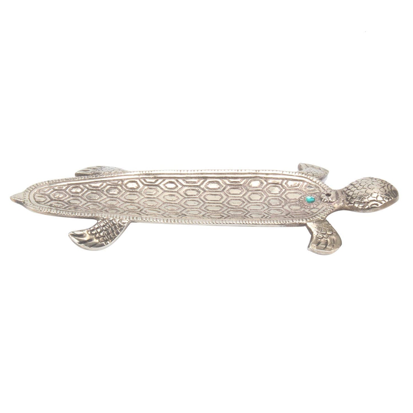 iCraft Incense Stick Holder/Recycled Aluminium Tortoise Shape Incense Stick Holder (Silver,Pack of 1)