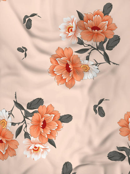 Raymond Home Royal King Cotton Double Bedsheet with 2 Pillow Covers – Orange (012203-BF01)