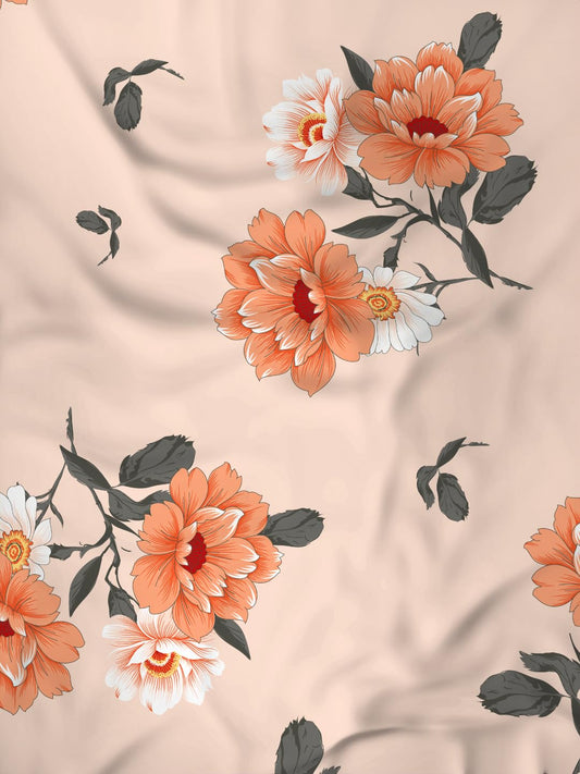 Raymond Home Royal King Cotton Double Bedsheet with 2 Pillow Covers – Orange (012203-BF01)