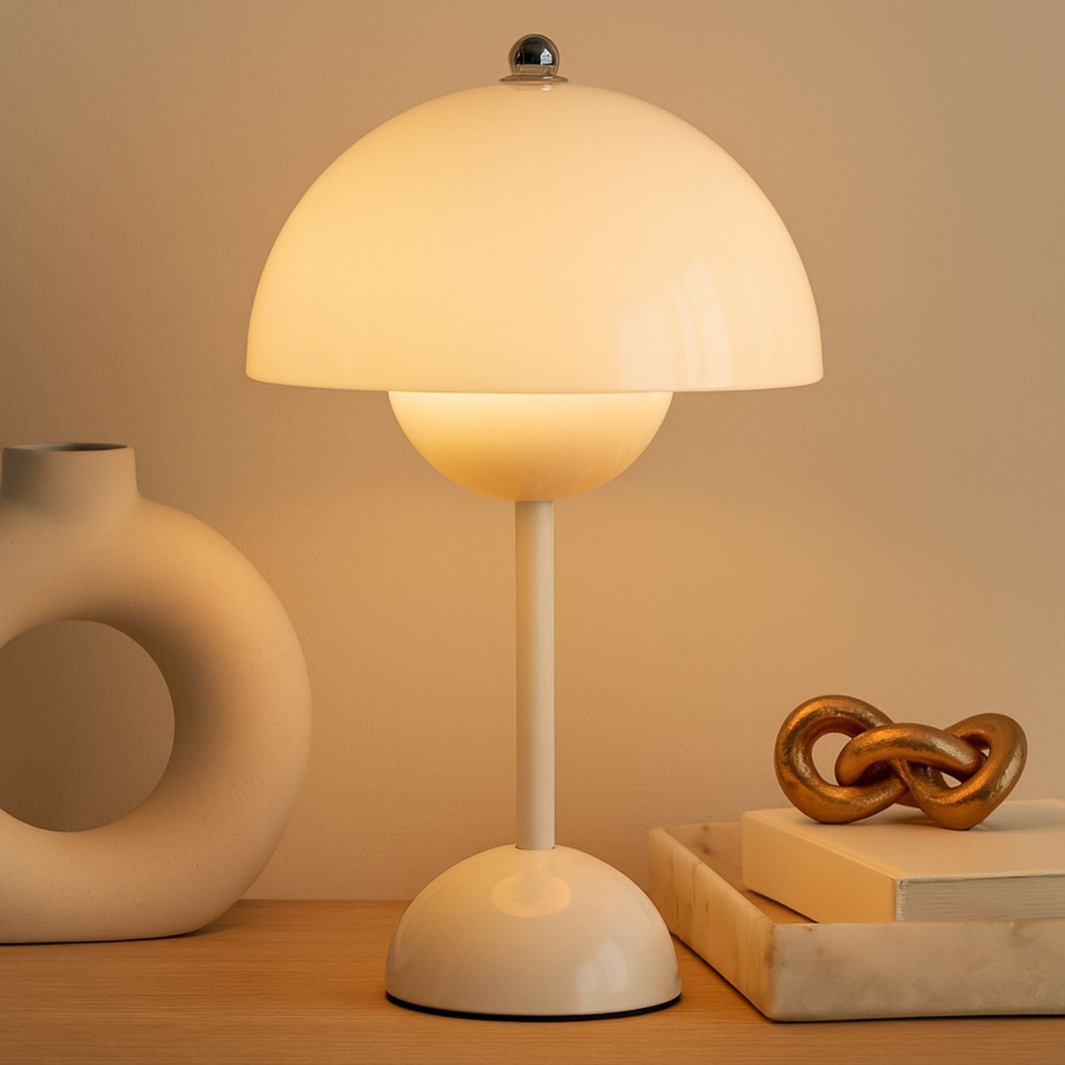 Lexton White Cordless LED Table Lamp | 3 Light Modes | Portable Touch Control Night Lamp iCraft by Eagle