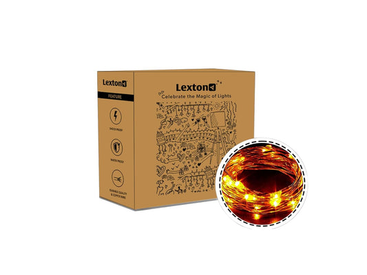 Lexton 10M Copper LED Fairy String Lights – Orange