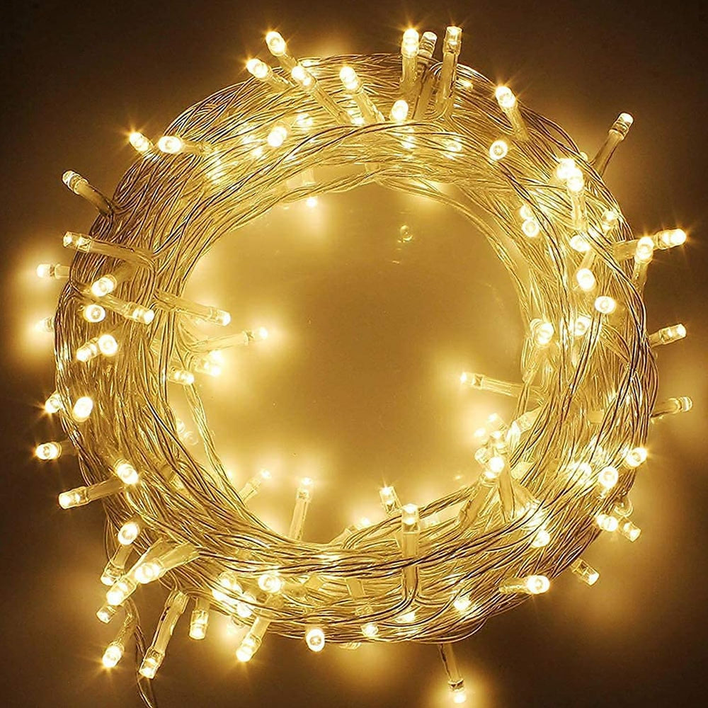 Lexton 10 m Led String Light | Plug Sourced | Warm White | for Indoor & Outdoor Decorations, Diwali, Christmas, Wedding, Party, Lawn