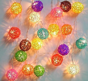 
                  
                    Lexton Rattan Balls Fairy String Light | 20 Balls Led String Light | Warm White | Plug Sourced | for Indoor & Outdoor Decorations, Festivals, Diwali, Christmas, Wedding, Birthday, Party
                  
                