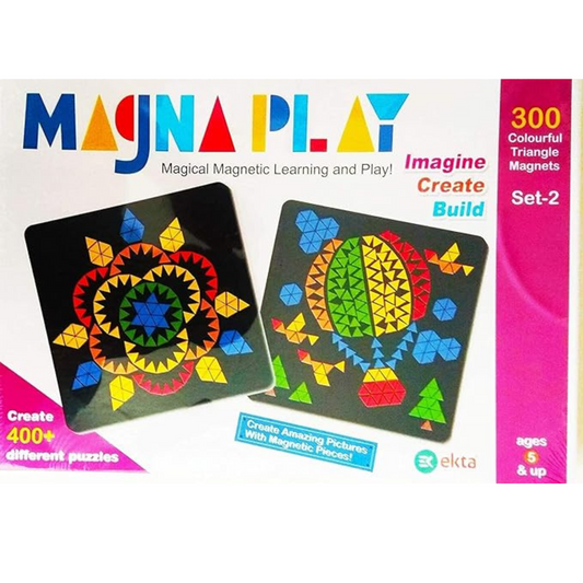 Magna Play Magnetic Learning Set | 300 Colorful Shapes for Kids 5+