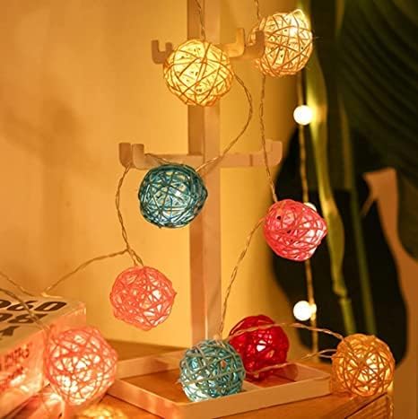 
                  
                    Lexton Rattan Balls Fairy String Light | 20 Balls Led String Light | Warm White | Plug Sourced | for Indoor & Outdoor Decorations, Festivals, Diwali, Christmas, Wedding, Birthday, Party
                  
                