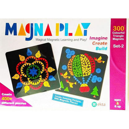 Magna Play Magnetic Learning Set | 300 Colorful Shapes for Kids 5+