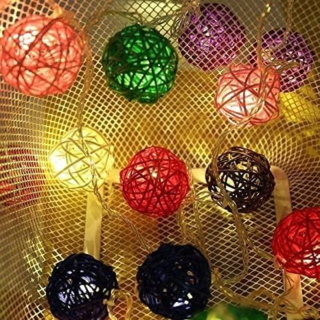 
                  
                    Lexton Rattan Balls Fairy String Light | 20 Balls Led String Light | Warm White | Plug Sourced | for Indoor & Outdoor Decorations, Festivals, Diwali, Christmas, Wedding, Birthday, Party
                  
                