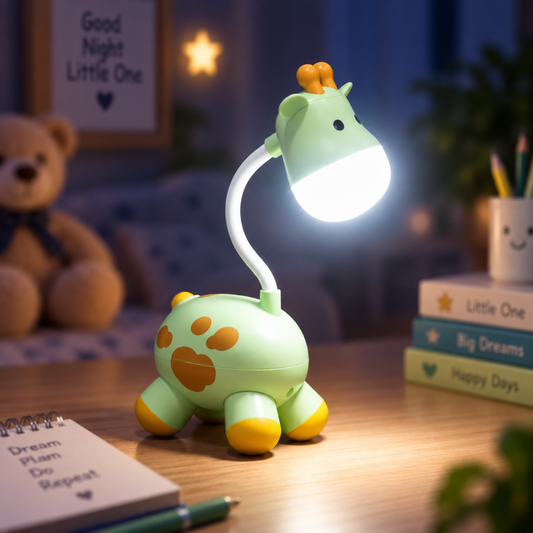 Lexton 9.5-Inch Giraffe LED Table Lamp | Rechargeable Kids Study & Reading Light