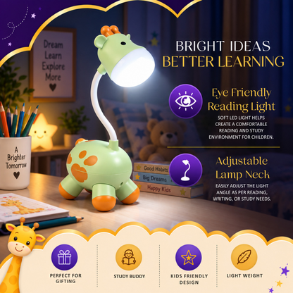 Lexton 9.5-Inch Giraffe LED Table Lamp | Rechargeable Kids Study & Reading Light