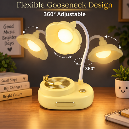 Lexton 11-Inch Phonograph LED Table Lamp | Vintage Gramophone Design & Soft Eye-Care Light
