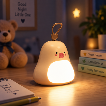 Lexton 6-Inch Warm Baby Light – Portable USB Rechargeable Kids Night Lamp with 3 Brightness Levels