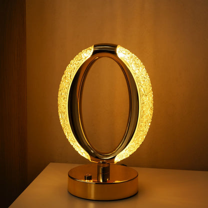 Lexton Rechargeable LED Crystal Table Lamp Oval Design