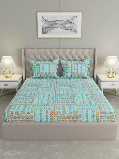 Raymond Home 104 TC Cotton Double Bedsheet with 2 Pillow Covers (012205-BF01)