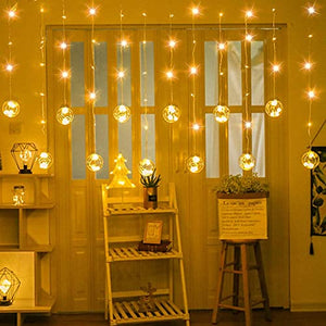 
                  
                    Lexton12 Wishing Ball LED Curtain String Lights with 8 Flashing Modes Lights for Home Decoration Wedding, Diwali, Party,Home Decor, Balcony Decoration (96 Led, Warm White)
                  
                