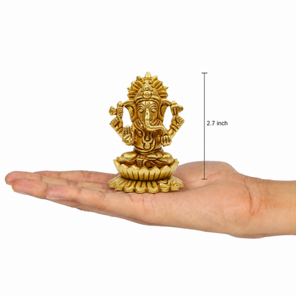 Klassic 2.7 Inch Pure Brass Kamal Ganesh Idol