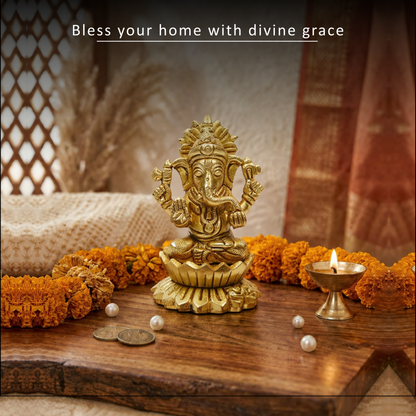 Klassic 2.7 Inch Pure Brass Kamal Ganesh Idol
