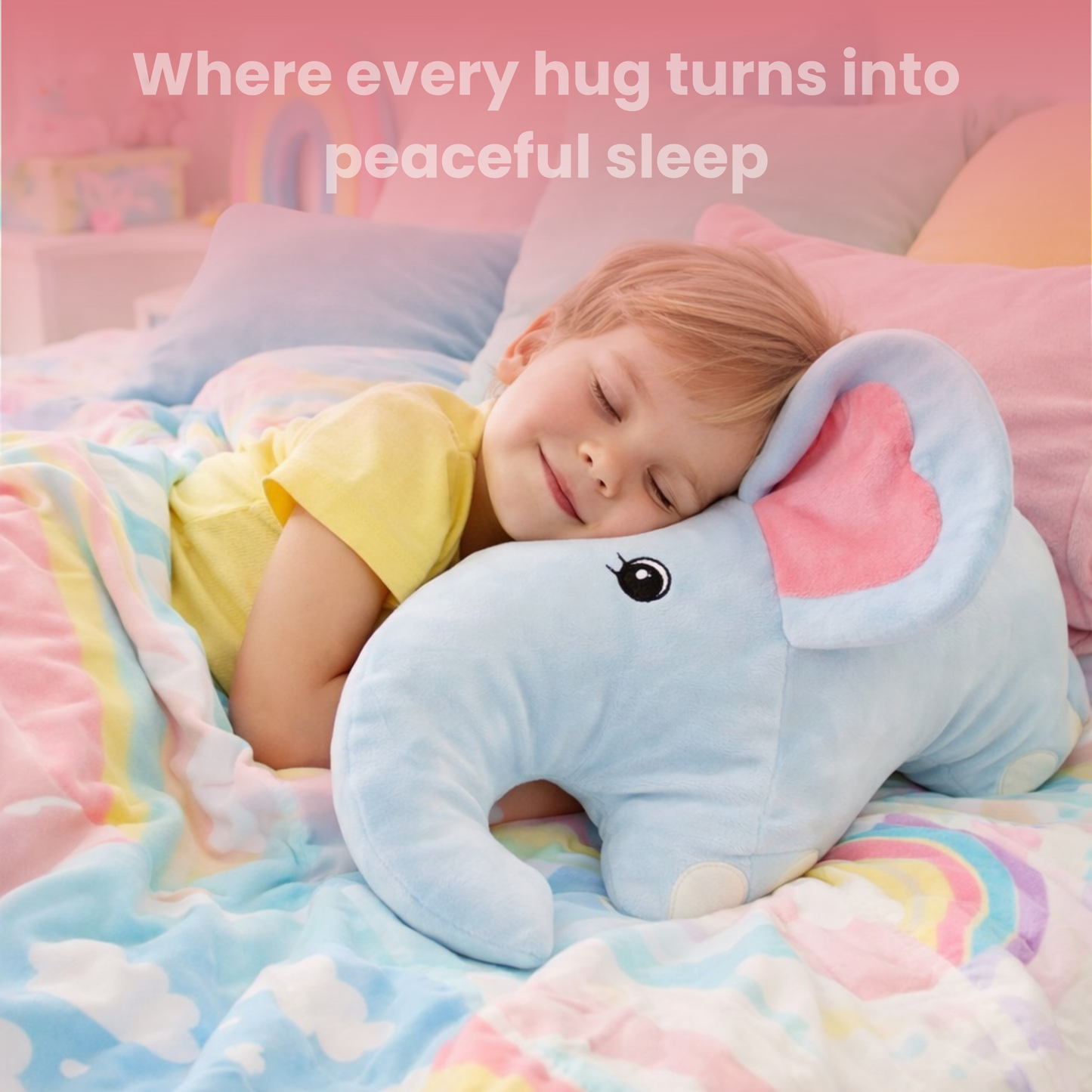 HANKLEY 21.6 Inch Elephant Plush Toy Soft Stuffed Animal for Kids & Gifting