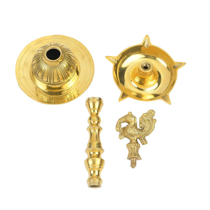 Klassic Brass Kerala Peacock Diya 11 Inch