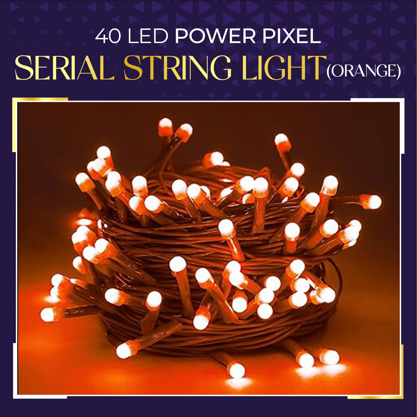 Lexton 40 LED Orange Pixel Fairy String Lights