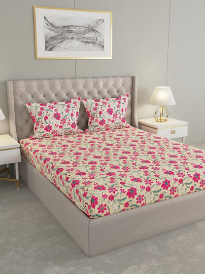Raymond Home 210 TC Cotton Double Bedsheet with 2 Pillow Covers (012242-BF01)