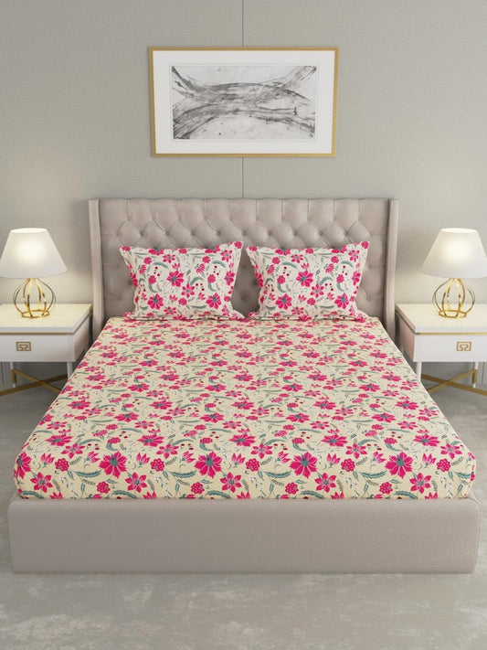 Raymond Home 210 TC Cotton Double Bedsheet with 2 Pillow Covers (012242-BF01)