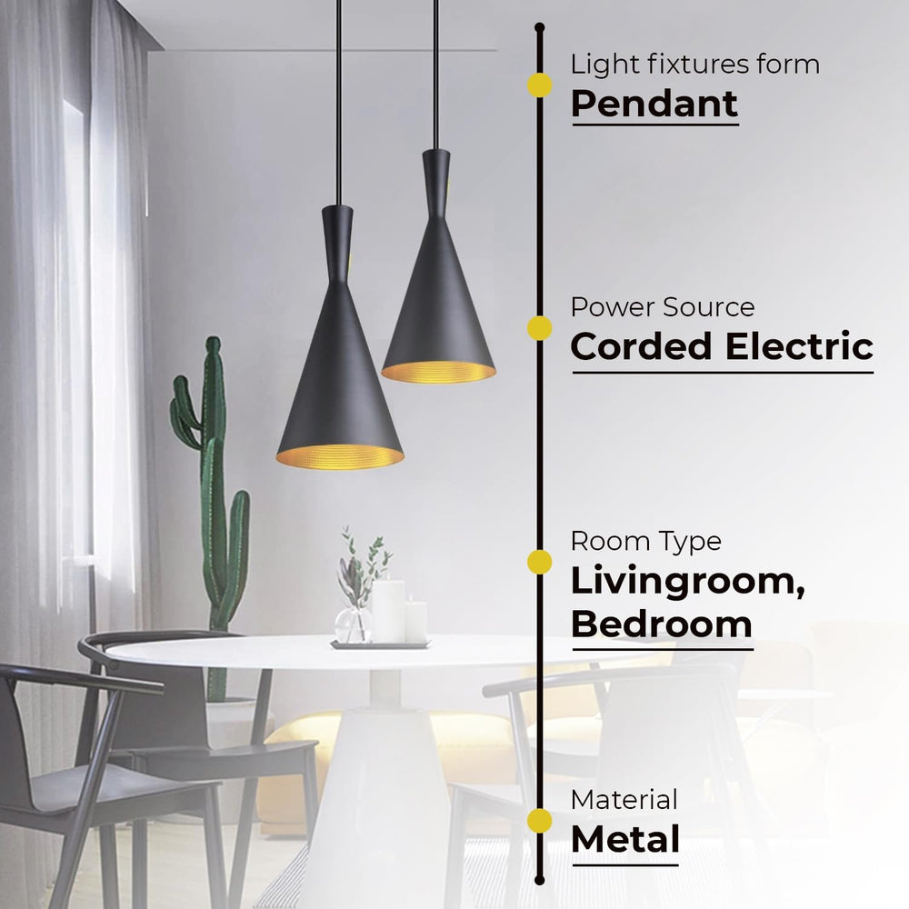 
                  
                    Lexton Antique Single Head Metal Cone Shape Pendant Light | for Bedroom, Kitchen, Restaurant, Indoor Outdoor or Home Decoration (Black, Pack of 1) (Bulb Not Included)
                  
                