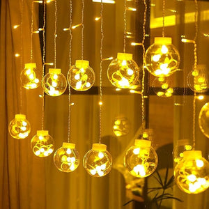 
                  
                    Lexton12 Wishing Ball LED Curtain String Lights with 8 Flashing Modes Lights for Home Decoration Wedding, Diwali, Party,Home Decor, Balcony Decoration (96 Led, Warm White)
                  
                