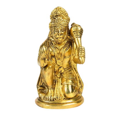 Klassic Brass Sitting Lord Hanuman Idol 6 Inch