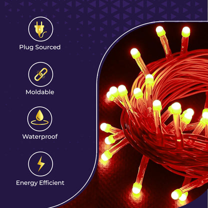 Lexton 40 LED Orange Pixel Fairy String Lights