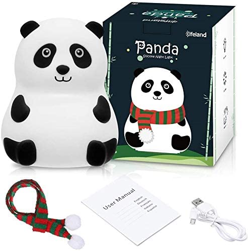 
                  
                    Lexton Cute Panda Night Light, Silicone Warm White, Nursing Room Light, USB Rechargeable Bedside Lamp, 1 Pc
                  
                