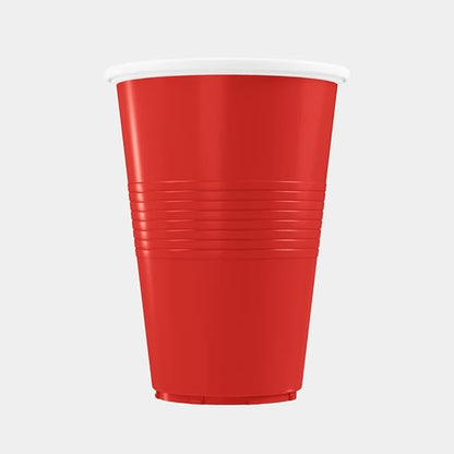 Reusable Beer Pong Party Glasses – 450ml (Set of 20, Red)