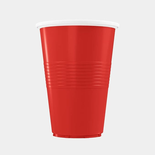 Reusable Beer Pong Party Glasses – 450ml (Set of 20, Red)
