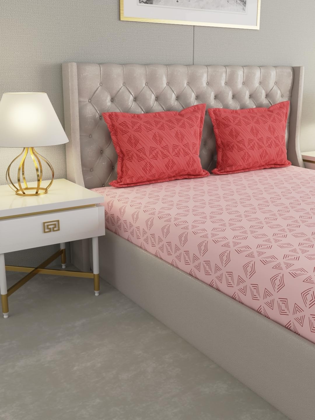 Raymond Home 120 TC Cotton Rich Double Bedsheet with 2 Pillow Covers (012348-BF01)