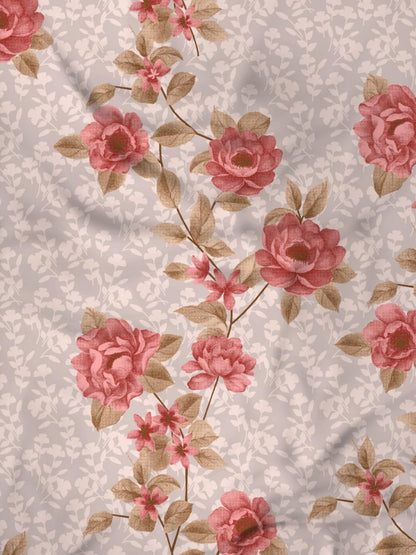 Raymond Home Mystique Cotton Rich Double Bedsheet with Pillow Covers – Peach (Queen, 110 TC)