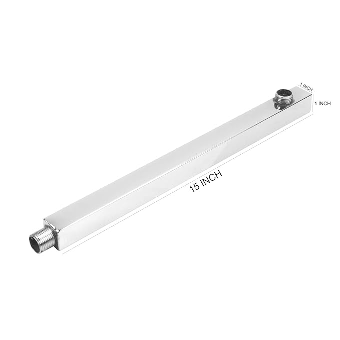 Ocko Stainless Steel Rain Shower | 15-Inch Arm Silver Finish