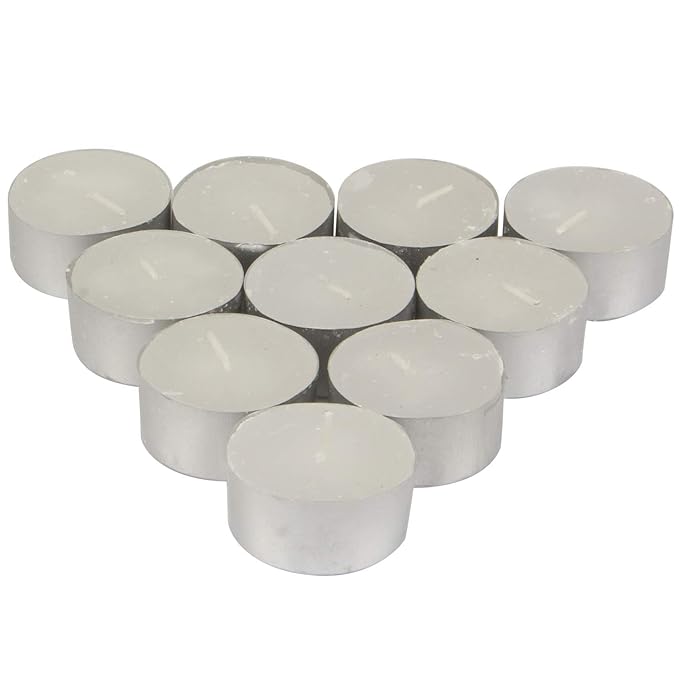 Klassic Unscented Tea-Light Candles | Long Lasting White Pack of 10