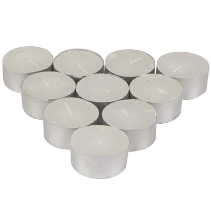 Klassic Unscented Tea-Light Candles | Long Lasting White Pack of 10