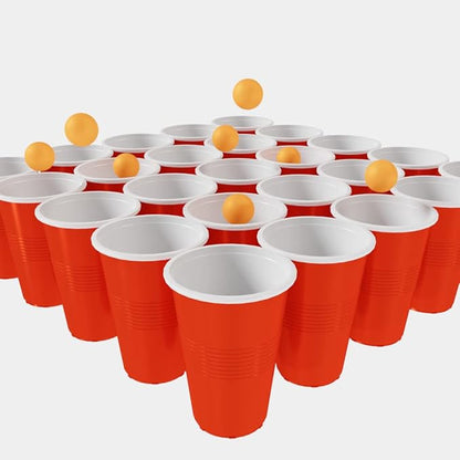 Reusable Beer Pong Party Glasses – 450ml (Set of 20, Red)