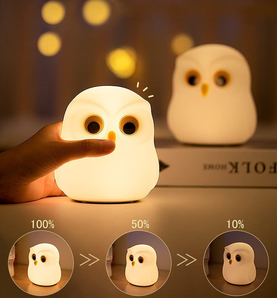 
                  
                    Lexton Cute Owl Night Light, Silicone Warm White, Nursing Room Indoor Light, USB Rechargeable Bedside Lamp, 1 Pc
                  
                