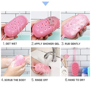 
                  
                    Silicone Bubble Bath Quick Foaming Scrubbing Soft Rubbing Massage Body Cleaner Brush for Shower Bathroom, Random Color
                  
                