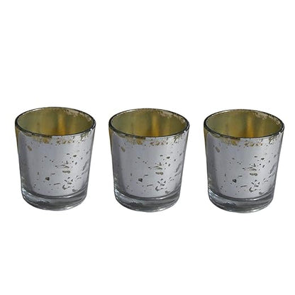 iCraft Handcrafted Silver T-Light Candle Holders – Set of 3