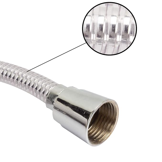 Ocko 304 Stainless Steel Shower Tube – 1 Meter Chrome (Silver, Pack of 1)