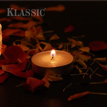 Klassic Unscented Tea-Light Candles | Long Lasting White Pack of 10
