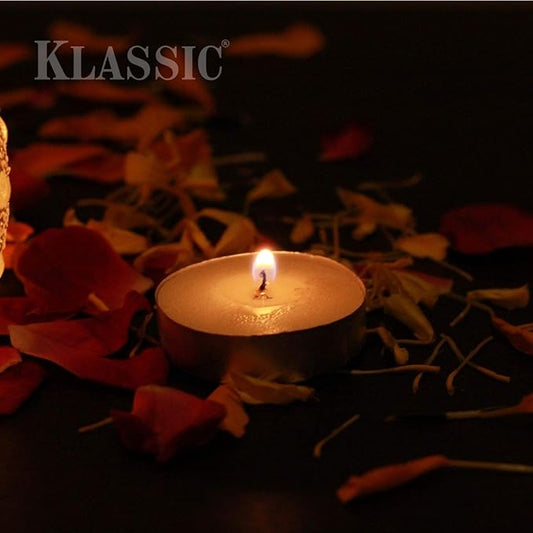 Klassic Unscented Tea-Light Candles | Long Lasting White Pack of 10