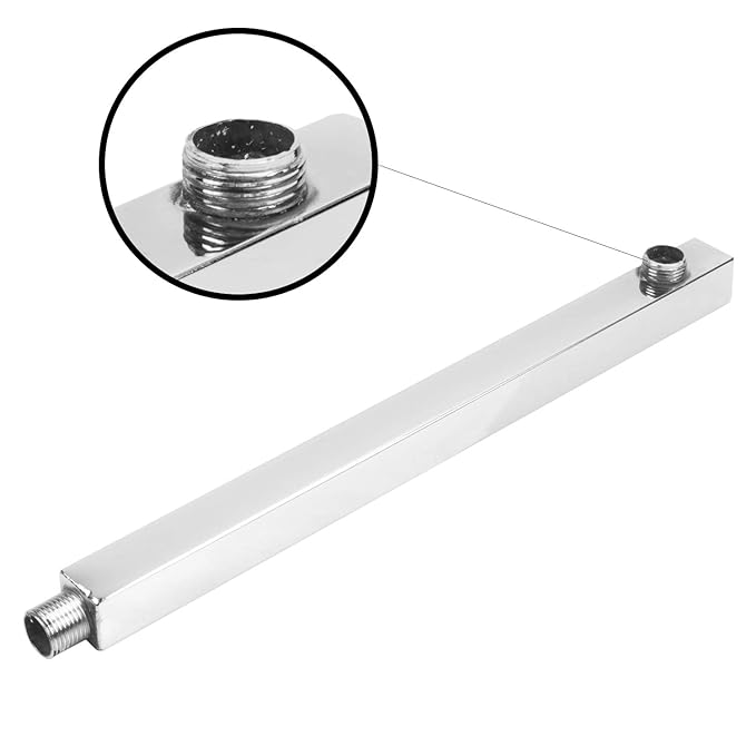 Ocko Stainless Steel Rain Shower | 15-Inch Arm Silver Finish