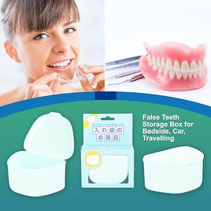 
                  
                    Tokyo Plan Plastic Denture Bath Box Helps Maintain the Hygiene Of the Denture False Teeth Storage Box for Bedside, Car, Travelling (Turquoise)
                  
                