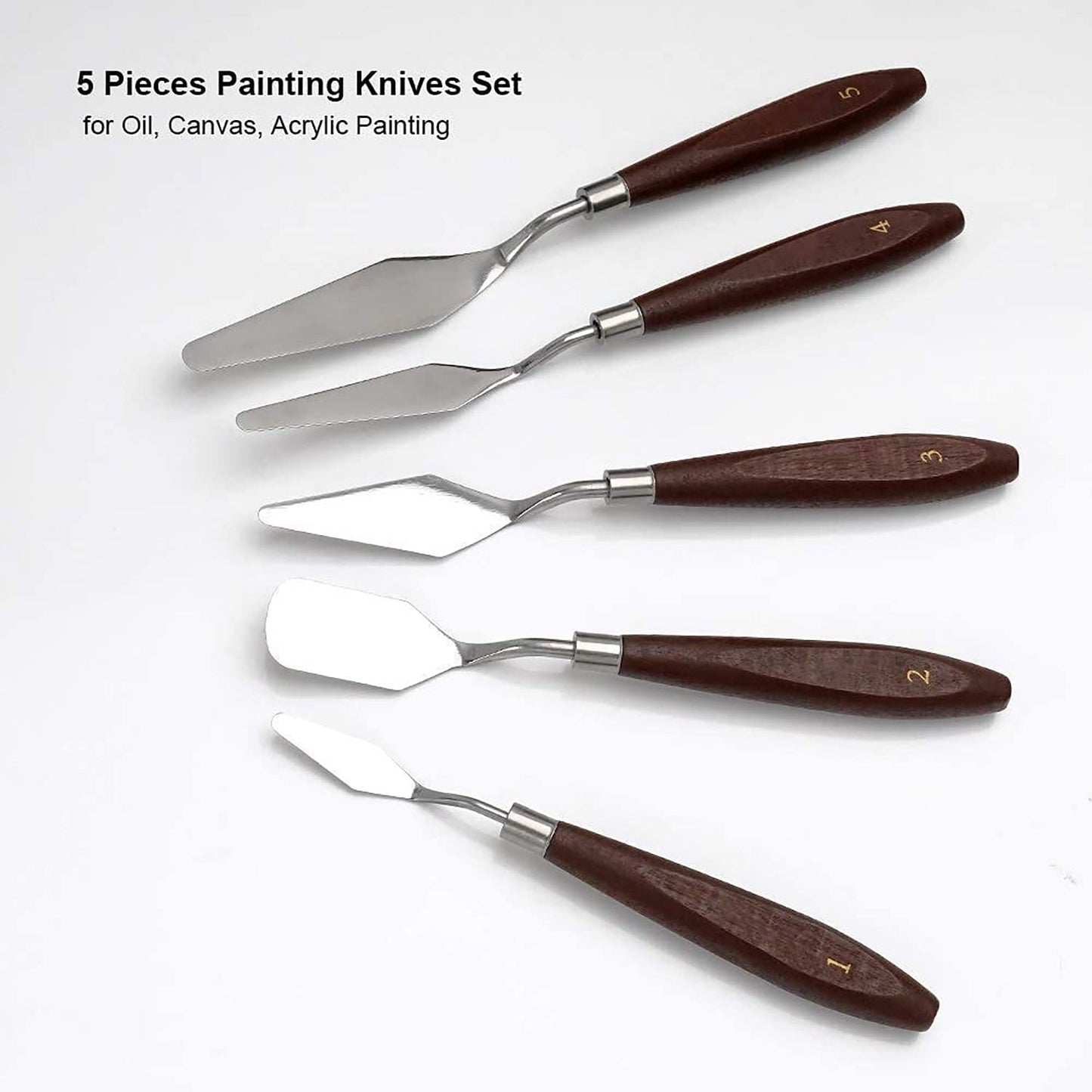 "iCraft Palette Knife Set with Acrylic Colors – 5 Knives + 12 Shades