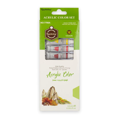 "iCraft Palette Knife Set with Acrylic Colors – 5 Knives + 12 Shades